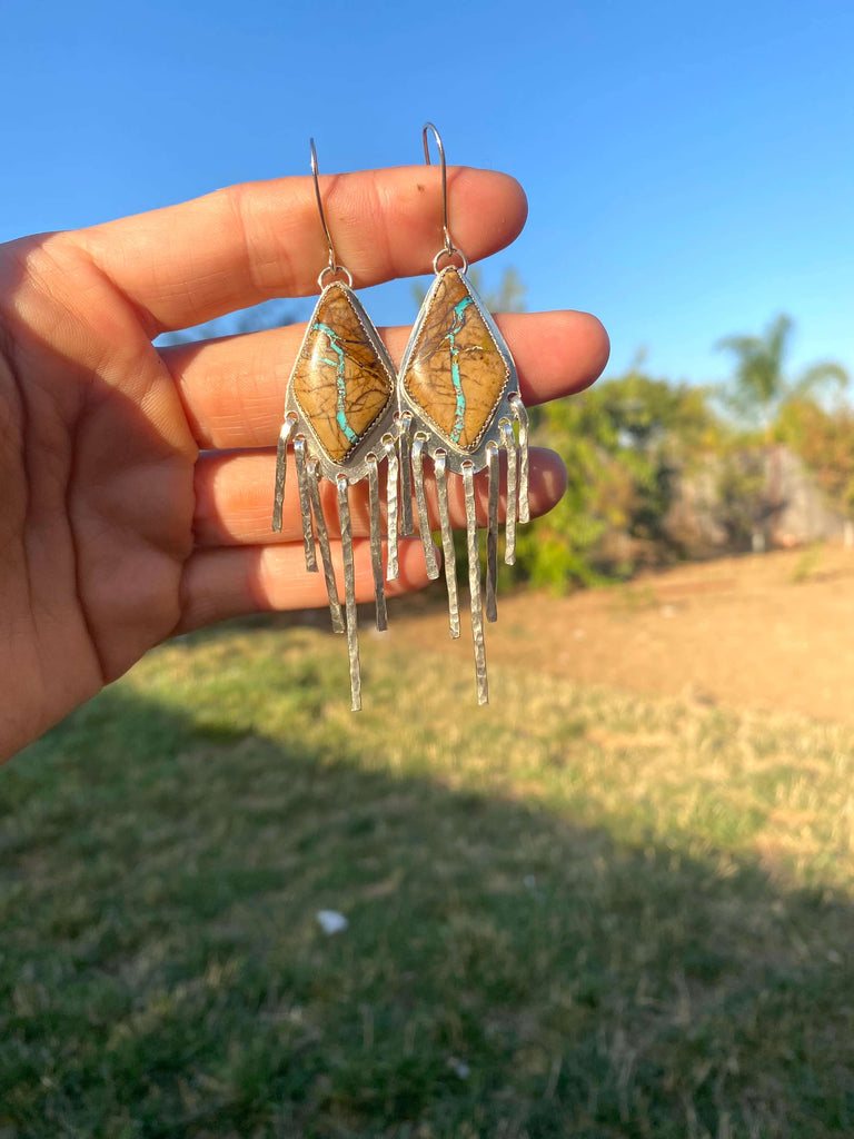 Royston Ribbon Turquoise Earrings by Jessica of @desertstonestudio on Instagram