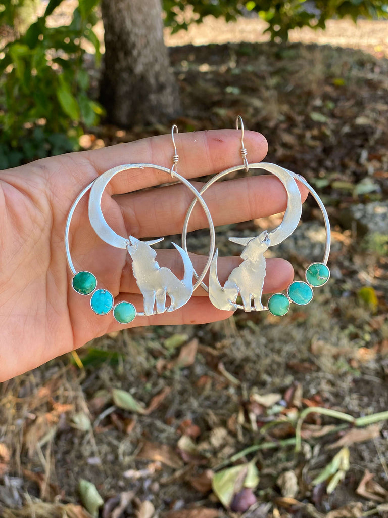 Turquoise Hoops by @desertstonestudio on Instagram