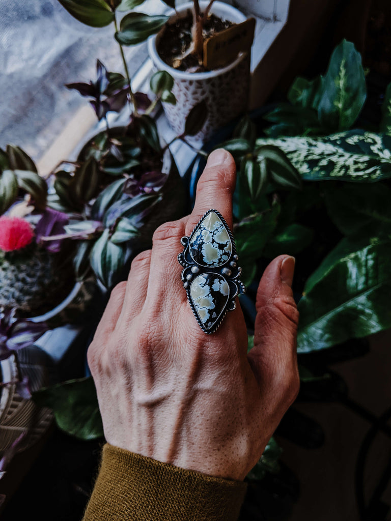 Double stone turquoise ring by Bethany Lauster of @destroyed_with_love on Instagram