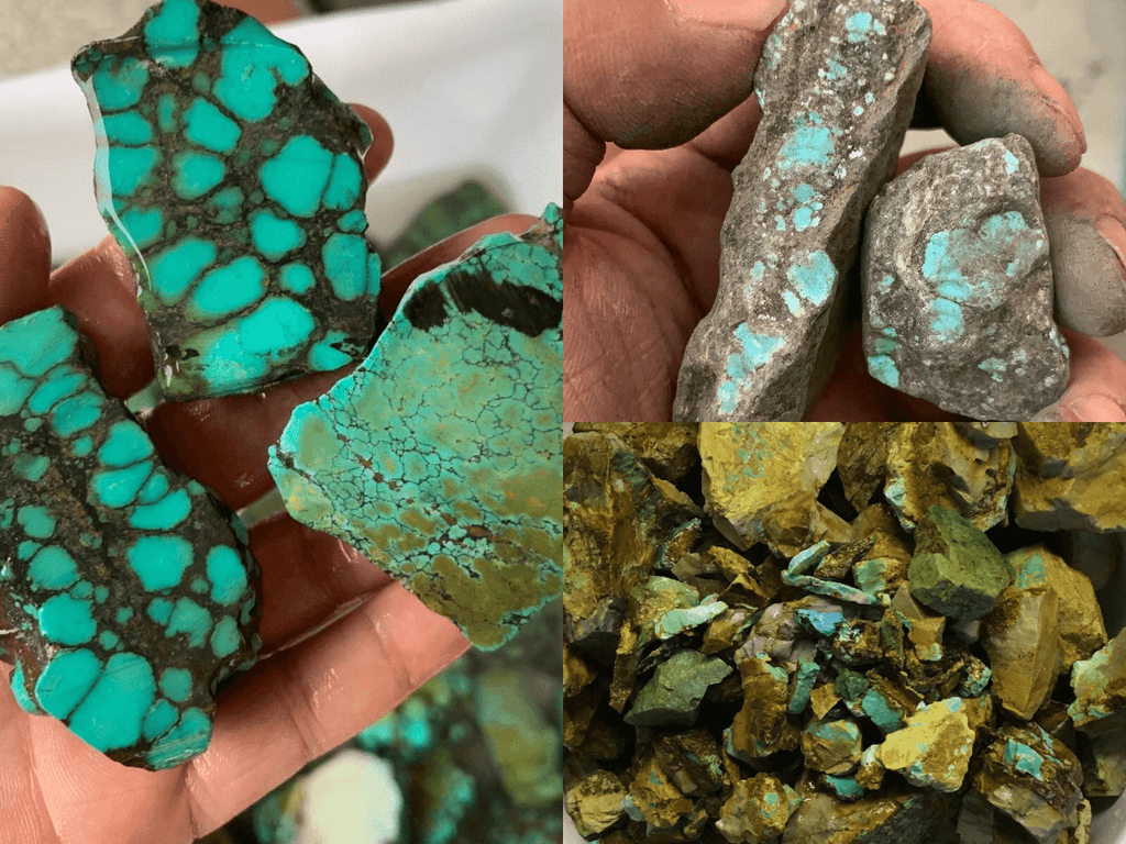 A sample of genuine turquoise stones 