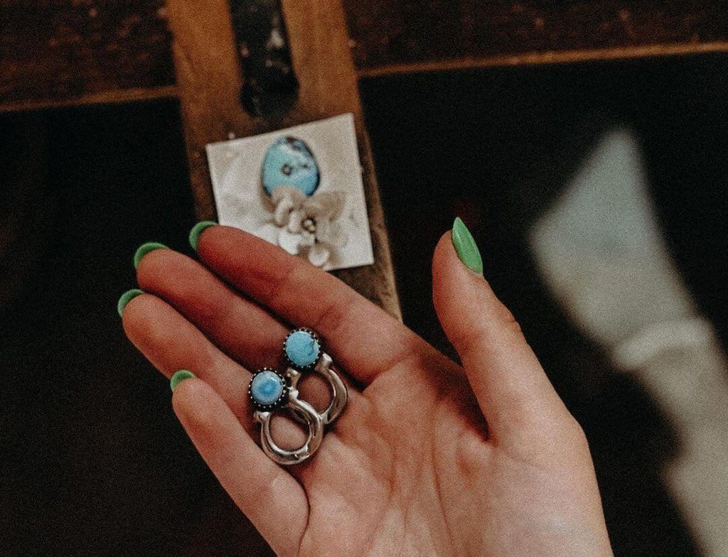 Turquoise Earrings by @harvest_ember on Instagram