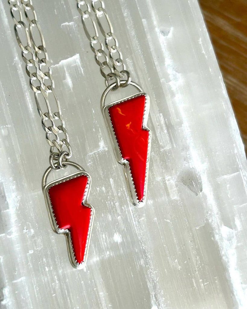 Lightning Bolt Rosarita Necklaces by @libadesigns on Instagram