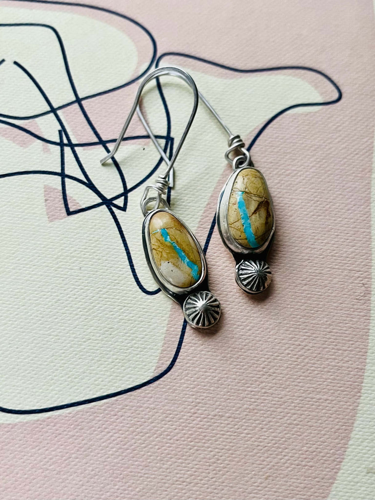 Royston turquoise earrings by Felicia of @littlegarlic_studio on Instagram