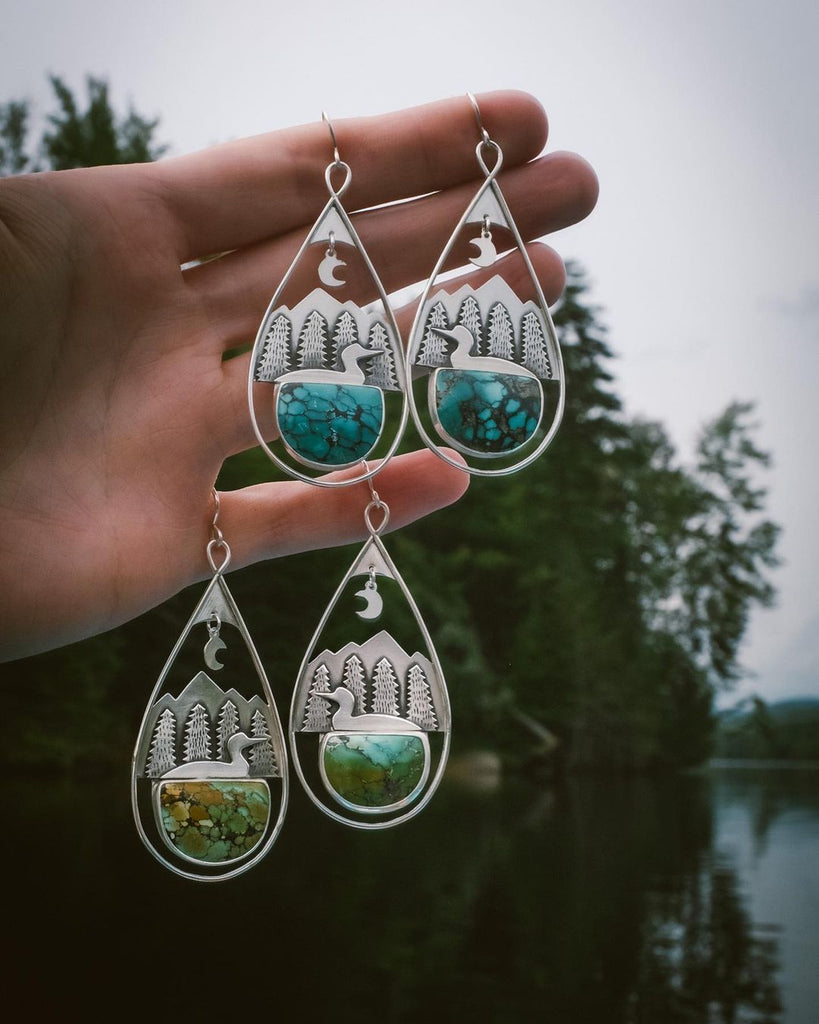 Turquoise earrings by @maggiethebear on Instagram