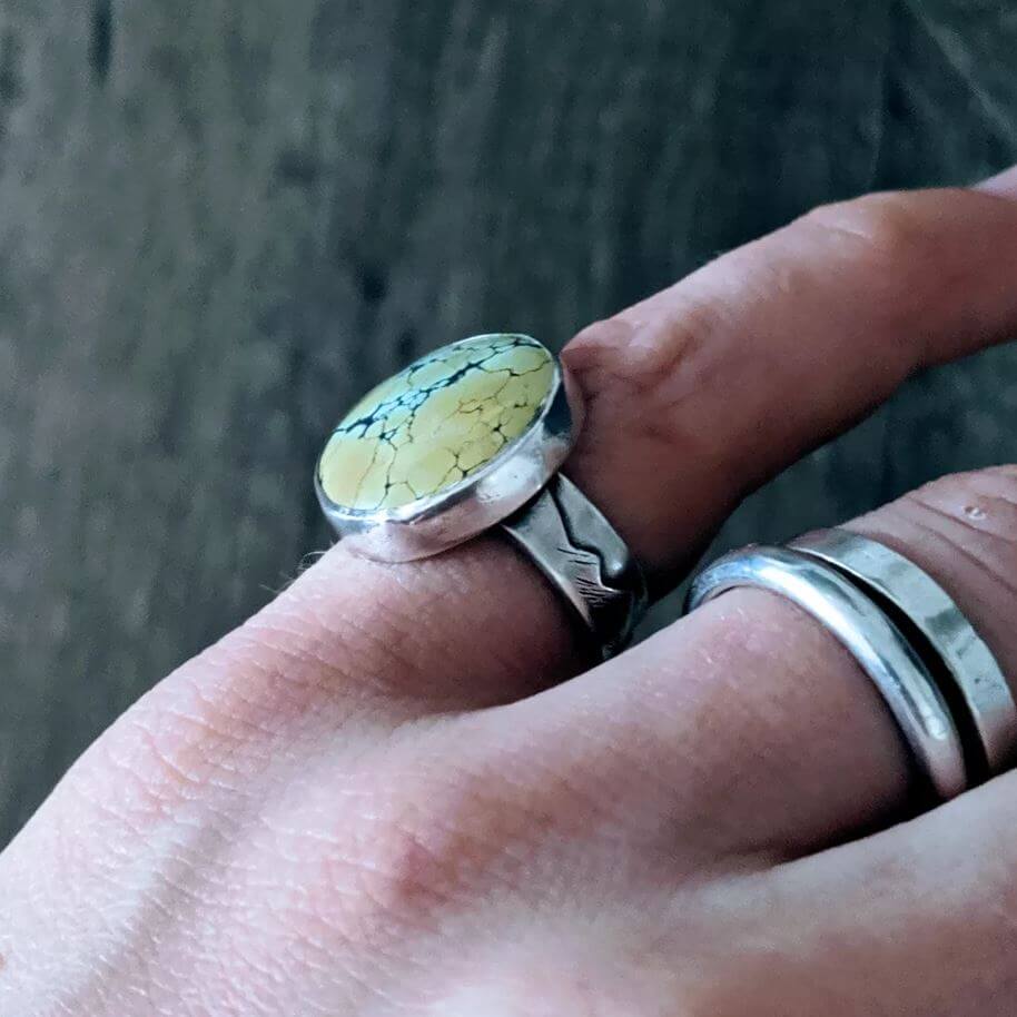 Turquoise Ring by Megan Carys Jones of @megan.carys.metalwork
