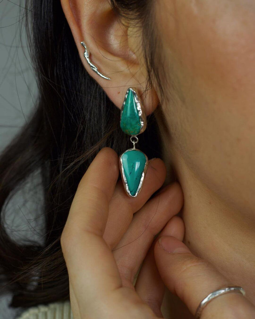 Double stone turquoise earrings by @miteramade on Instagram