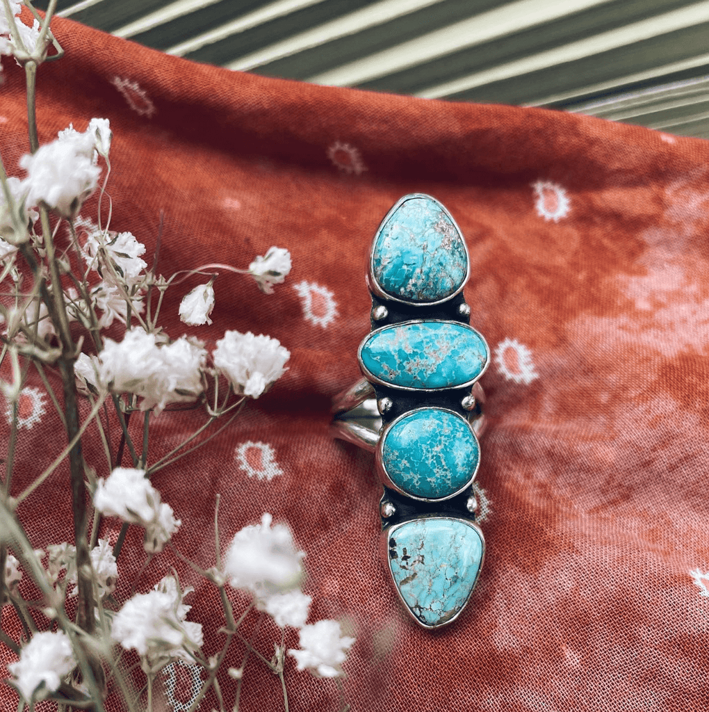 Multiple stone turquoise ring by Madelyn Hussman of @mntnmeadowcoll on Instagram