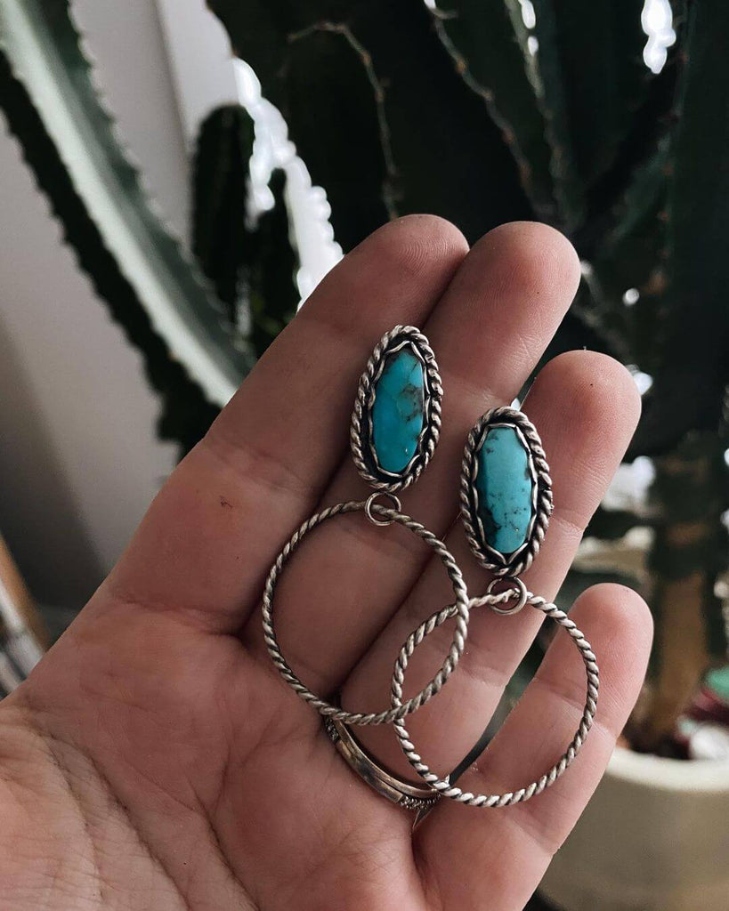 Turquoise Earrings by Aimee Philpott of @motomamametals on Instagram