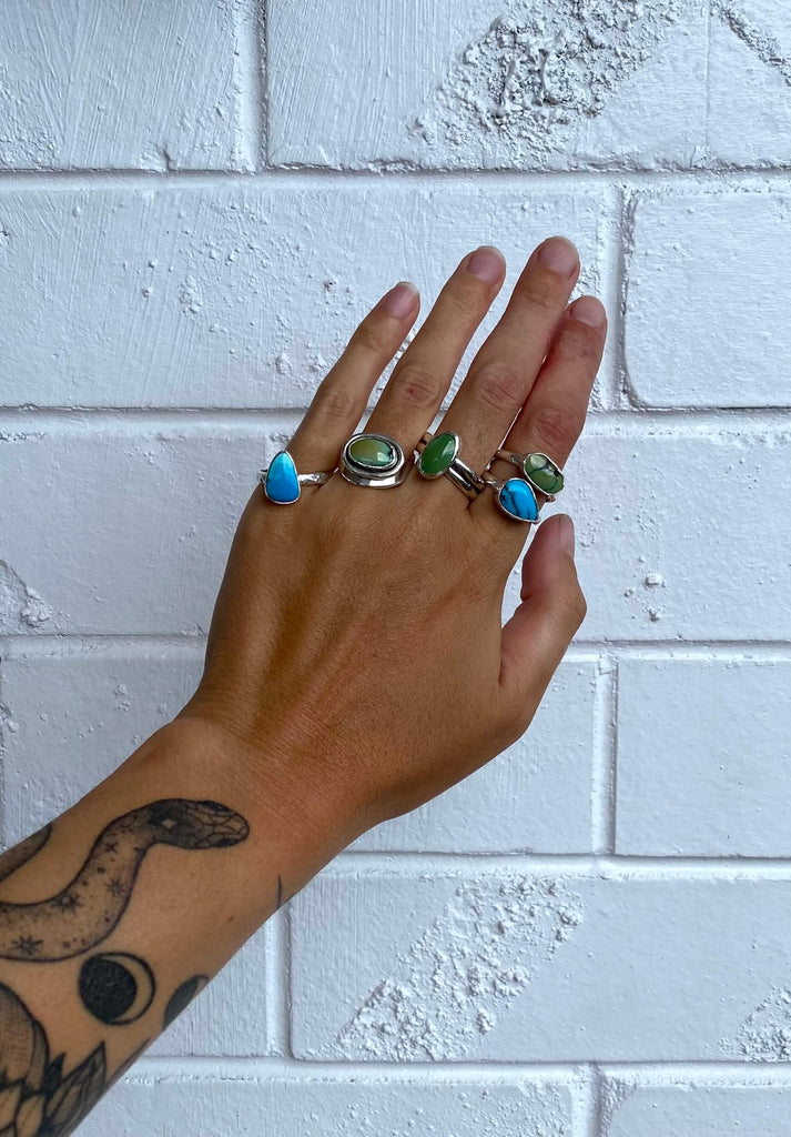 Turquoise Rings by Taylor Woodmass of @mystics_muse on Instagram