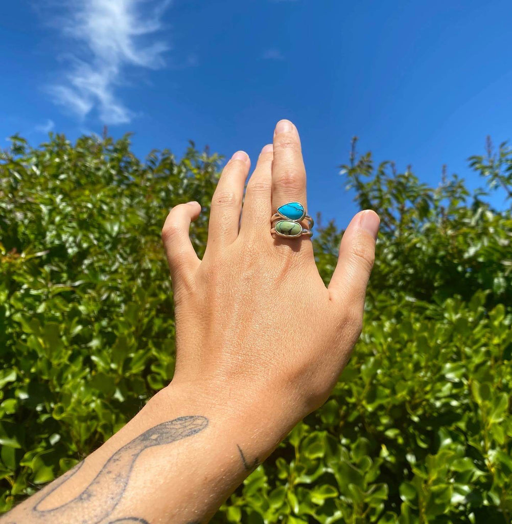 Handmade Turquoise Rings by Taylor Woodmass of @mystics_muse on Instagram