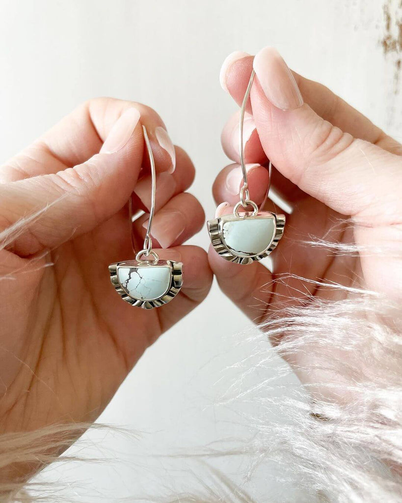 half moon sand hill turquoise earrings by @ninthhouse