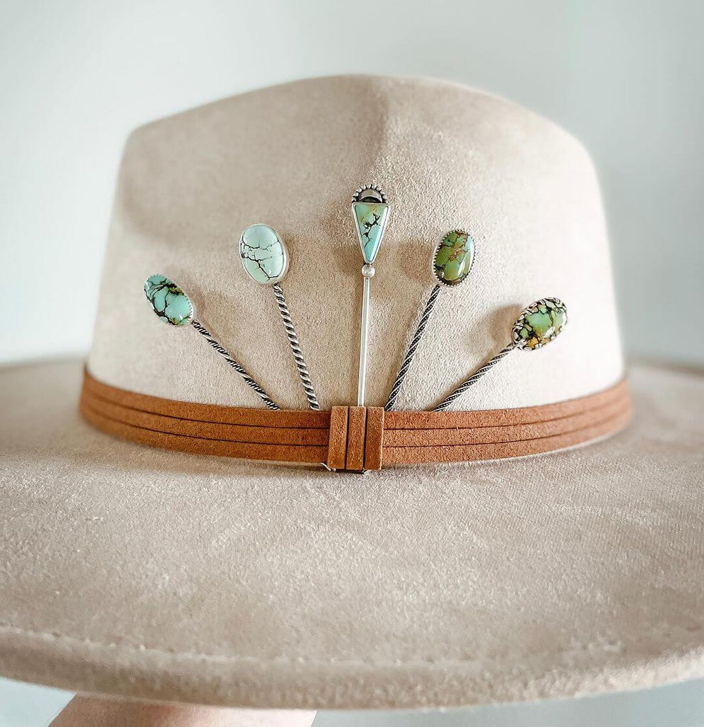 turquoise hat pins by @ninthhouse