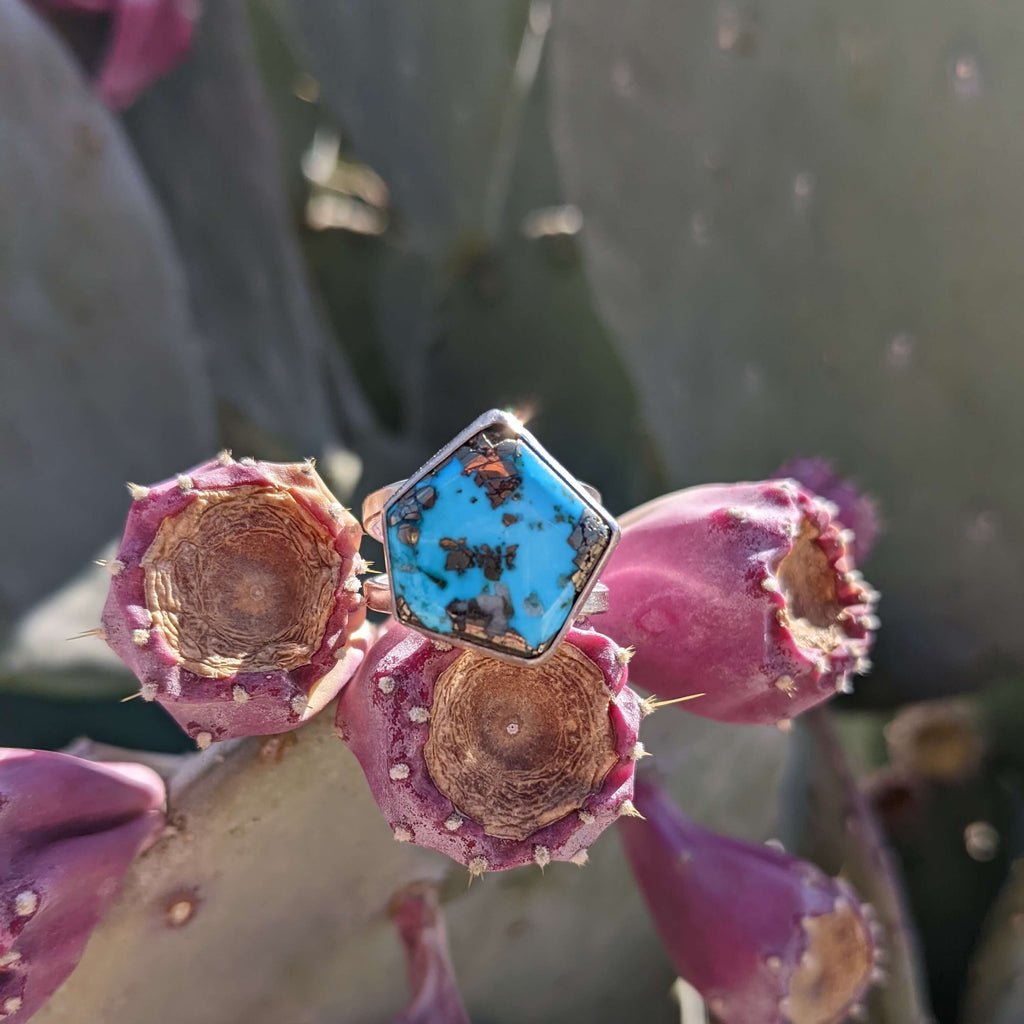 Blue Moon Turquoise Ring by Sarah Wallace of @one_seed_designs on Instagram