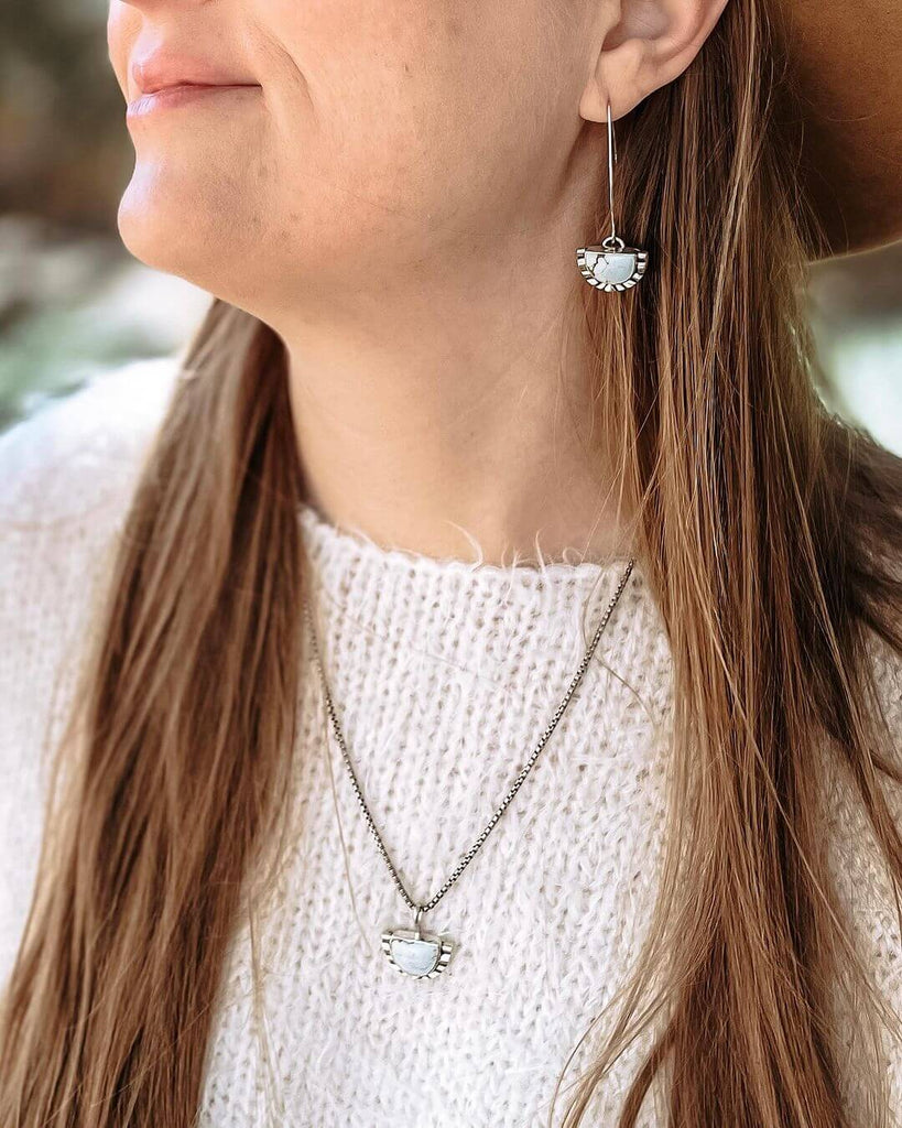 Sand Hill Turquoise Necklace and Dangling Earrings by @ninthhouse