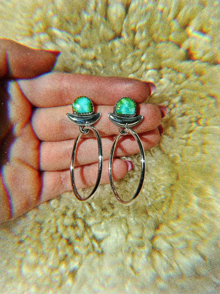 Turquoise Hoops by Jewelry Artist Claire Haupt of @silvermazzy on Instagram