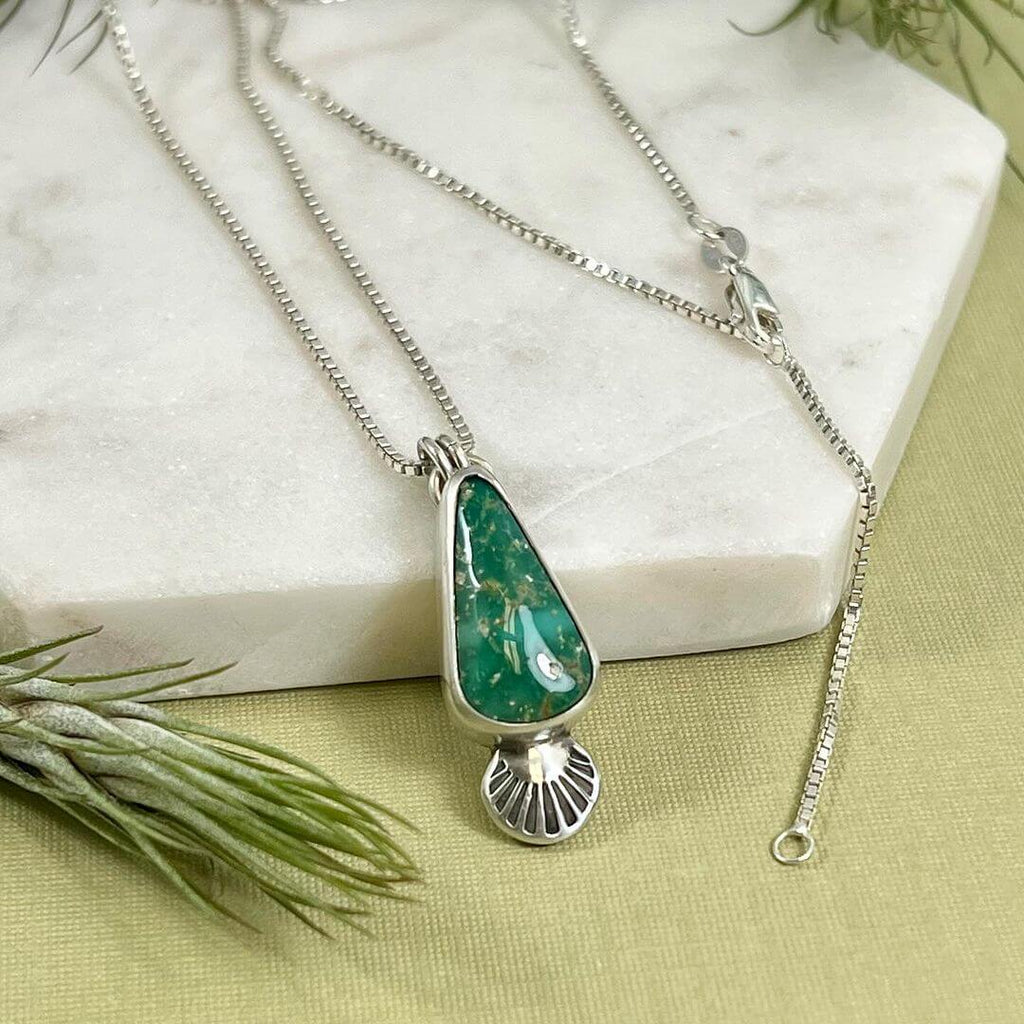 emerald valley turquoise necklace by @skyjunedesigns on Instagram