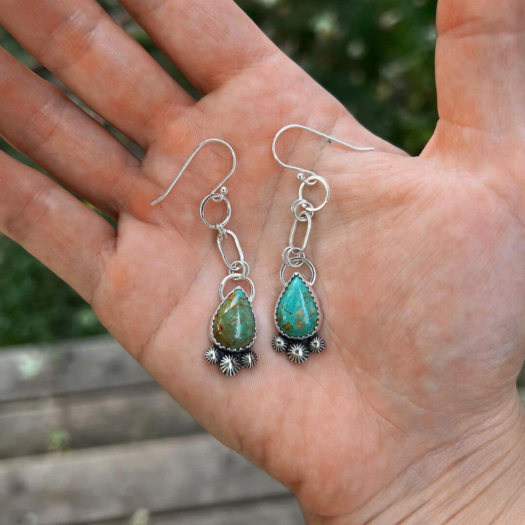 slowseason.silversmith tyrone turquoise earrings