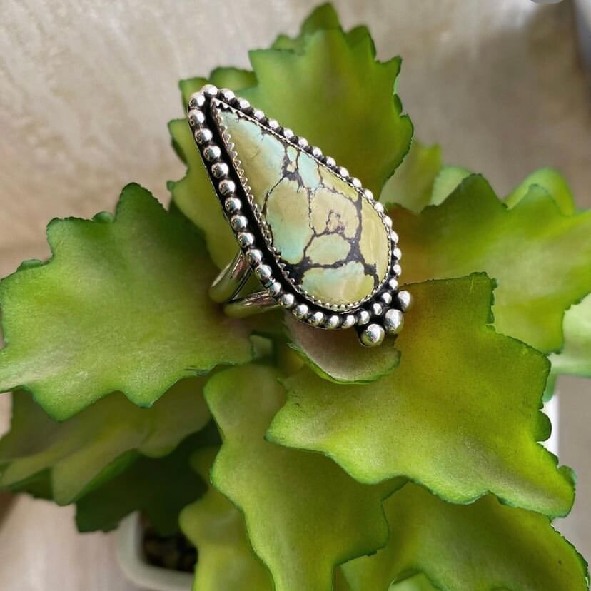 Turquoise Ring by Nikki Einfalt of @smalltown.silver on Instagram