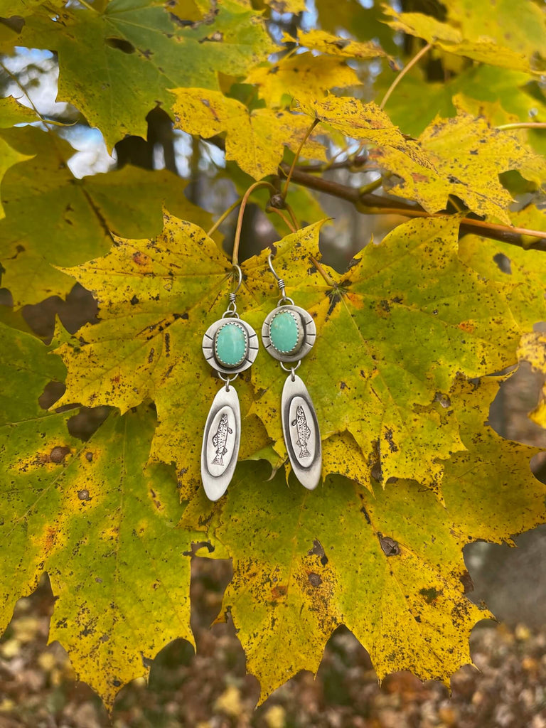 Turquoise Earrings by Courtney Roland of @theriversidejeweler on Instagram
