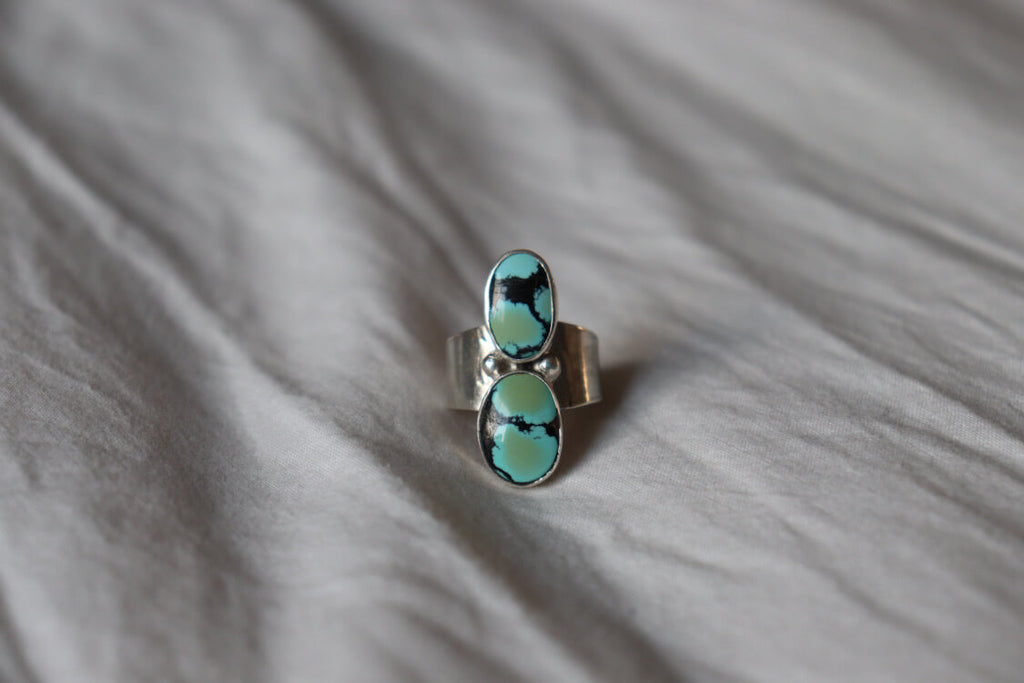 Double-stone Turquoise Ring by Brie Wahlstrom of @what.if___.__ on Instagram