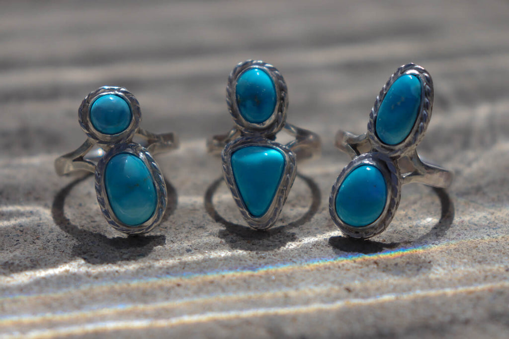 Genuine Double-stone Turquoise Rings by Brie Wahlstrom of @what.if___.__ on Instagram