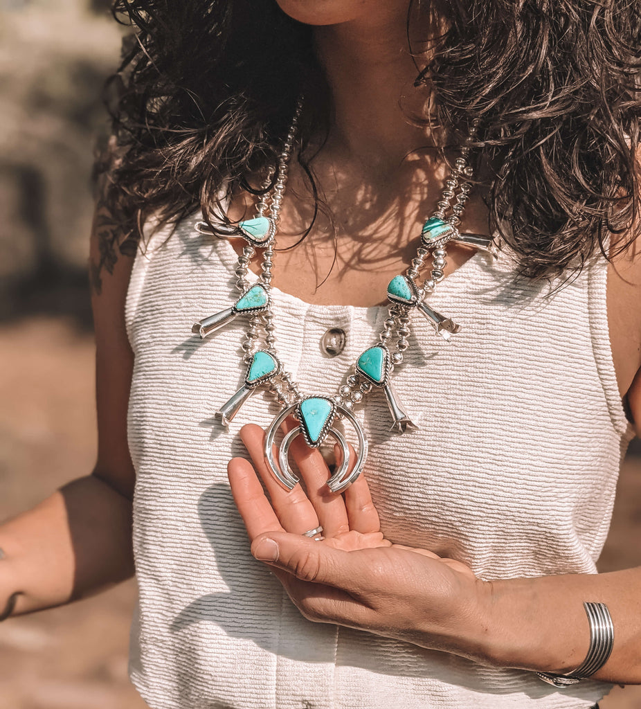 Turquoise Necklace by Stephanie Sheley of @wildalpinesilver on Instagram