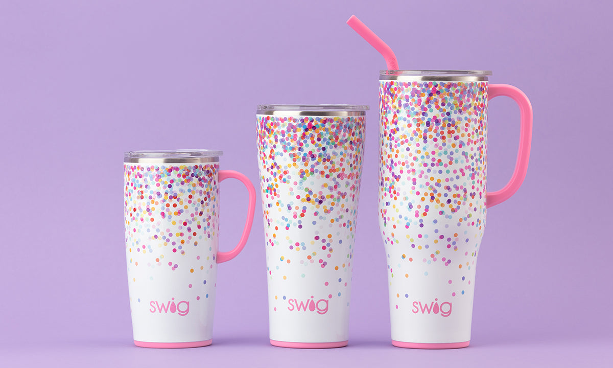 Confetti 22oz Travel Mug, 32oz Tumbler, 40oz Mega Mug