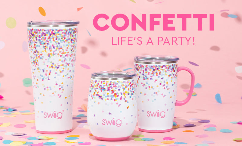 Swig- Confetti Mug – Pink Willow Boutique