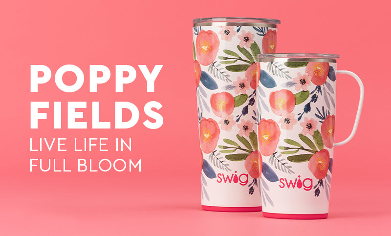 Swig: 18 oz Travel Mug, Poppy Fields