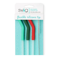 Mint/Green/Red Reusable Straw Set (Mega Mugs)