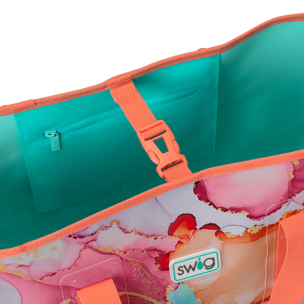 Swig Life Dreamsicle Biggi Tote Bag close-up of inside buckle clip