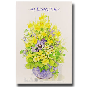 15cm - At Easter Time - Flowers In A Vase - E