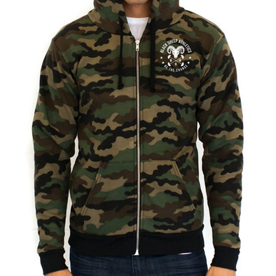 camo fleece zip up jacket