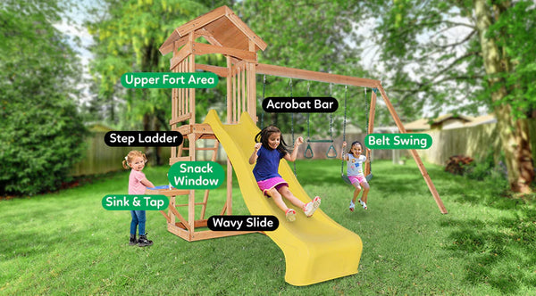 Buy online Happy Active Kids - Albert Park Play Centre (Yellow Slide) Lifespan Kids