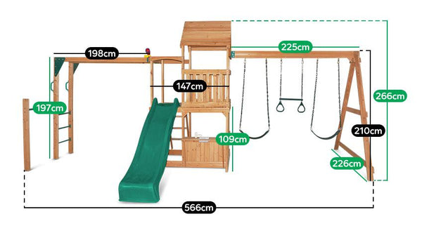 Coburg Lake Play Centre with Monkey Bars (Green slide) - Lifespan Kids - buy online Happy Active Kids Australia