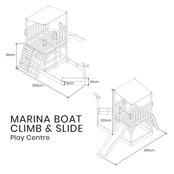 Buy online: Marina Boat Play Centre with slide and climbing frame - Lifespan Kids - Happy Active Kids Australia