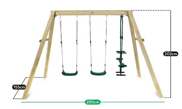 Forde 3 Station Wooden Timber Double Swing Set - Lifespan Kids - Happy Active Kids Australia