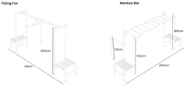 Junior Jungle Tarzan Monkey Bars with Flying Fox - Lifespan Kids - Happy Active Kids Australia