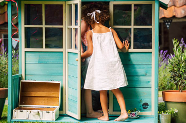 Buy online: Plum® Deckhouse Wooden Cubby Playhouse - Teal - Happy Active Kids