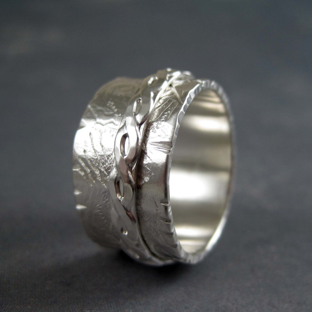 Inspirational spinner ring, eternity spinner