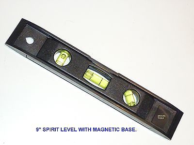 SPIRIT LEVEL 9 INCH WITH MAGNETIC BASE - BRAND NEW .