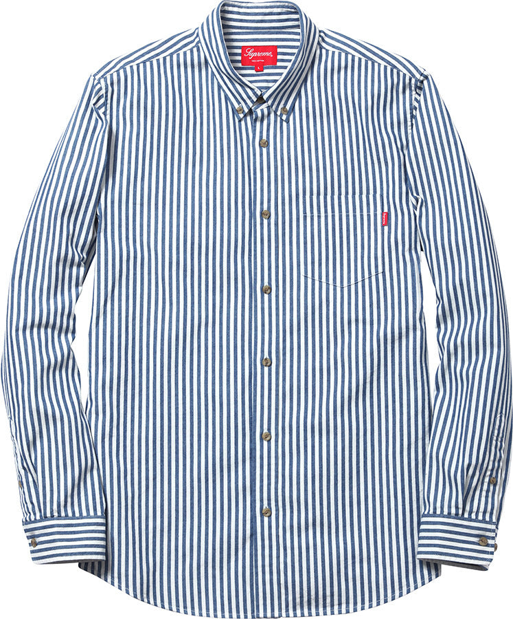 supreme striped button up