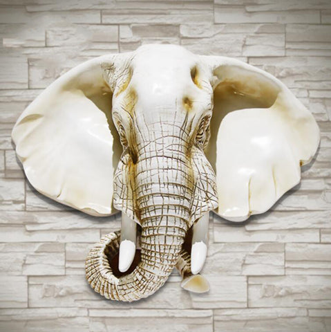 Elephant Head Hanging The Living Room Wall Decor Background