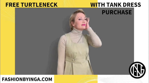 Free turtleneck sweater end of the year offer from INGA GOODMAN BRAND, when you buy our TANK DRESS, while supplies last.