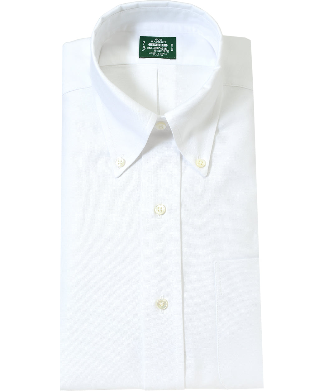 white slim fit button down collar shirt