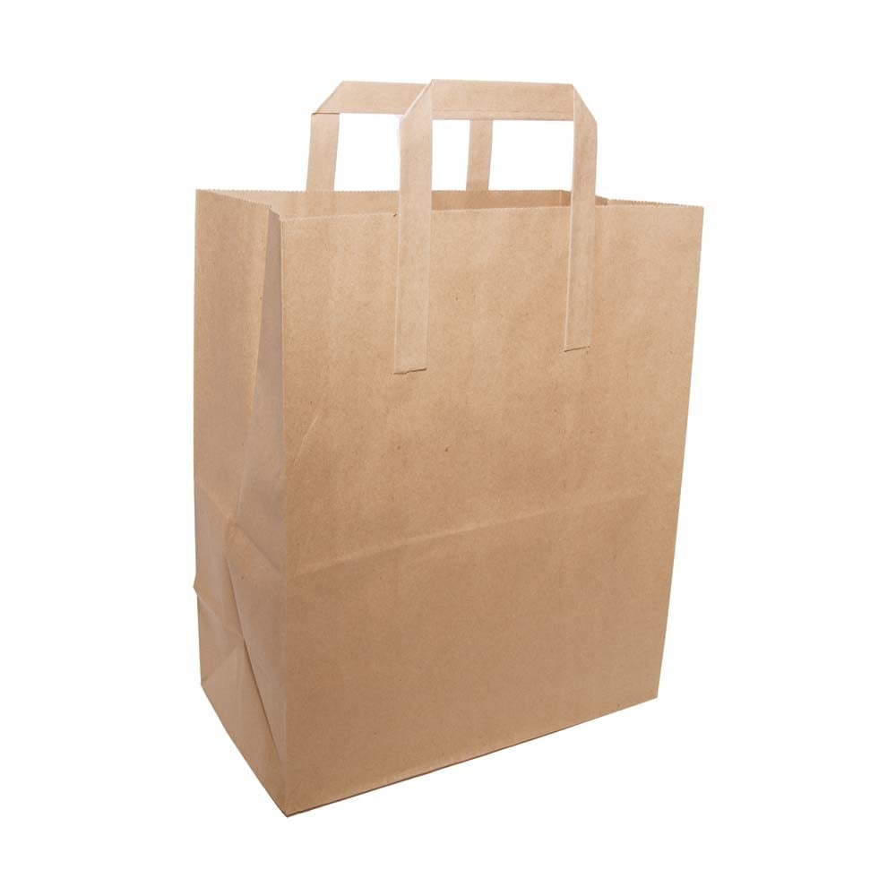Paper Bags Brown|Wholesale Takeaway Bags| Greaseproof Bags|Large x 250 | Streetfood Packaging