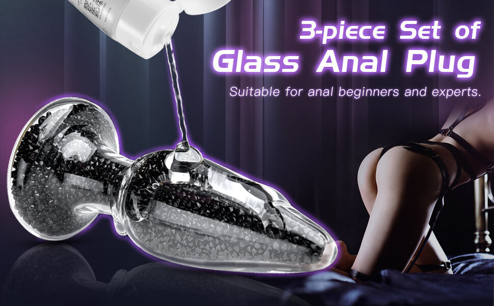 Utimi Glass Butt Plug, Anal Sex Toys Jewel Butt Plug for Men & Women-1