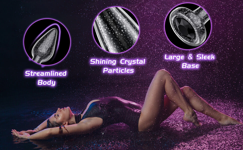 Butt Plug en verre Utimi, Anal Sex Toys Jewel Butt Plug pour hommes et femmes-5
