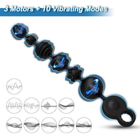 Utimi 3-motor anal bead vibrating prostate massager