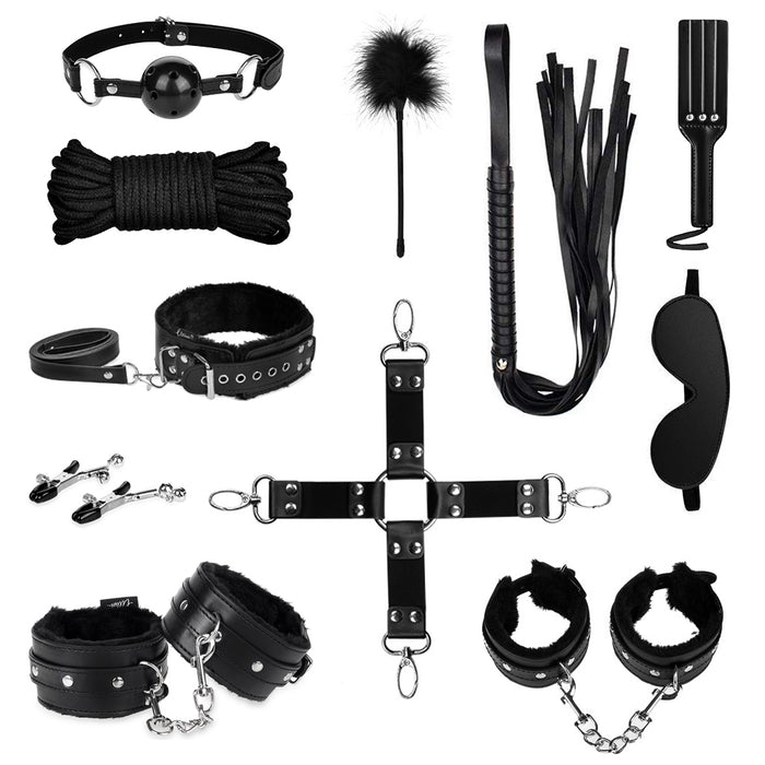 11 Pcs BDSM Leather Bondage Sets Restraint Kits